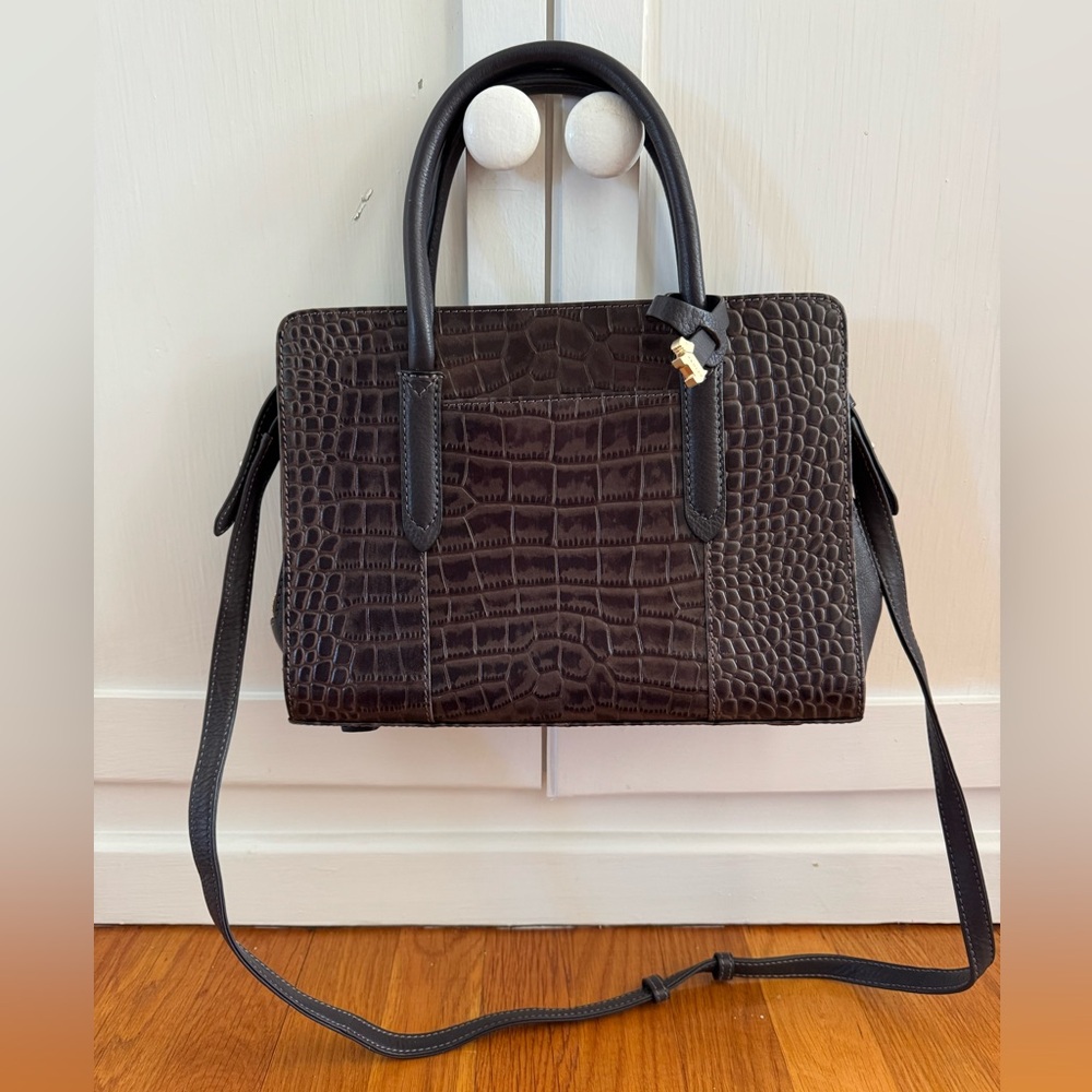 Radley London Croc Embossed Charcoal Handbag - Multiway - Picture 4 of 6